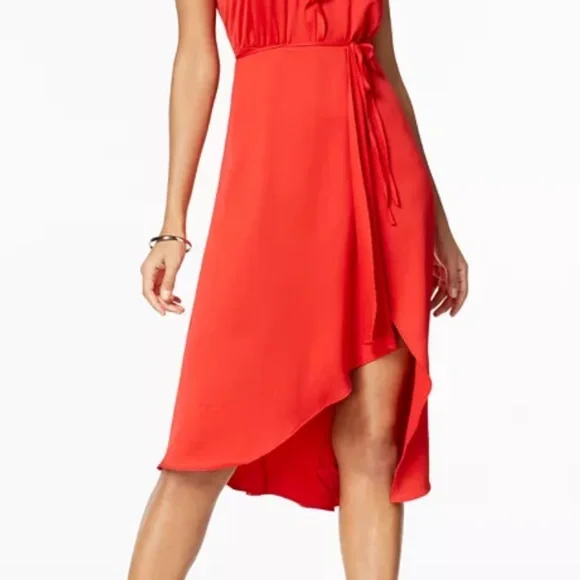 open lace back dress FRENCH CONNECTION Zena Jersey Midi Wrap Dress MSRP $128 – DGFOutlet